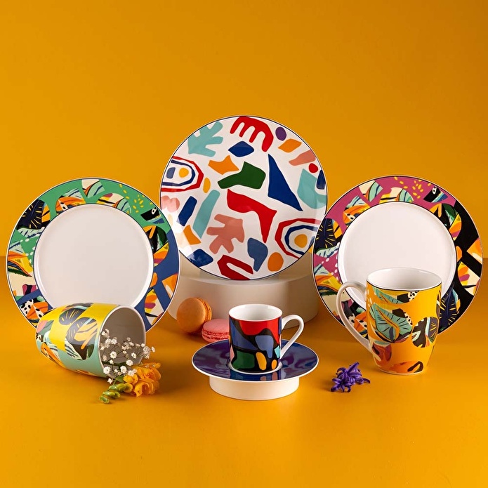 Jumbo Fiori 4'lü Pasta Tabağı 20 cm