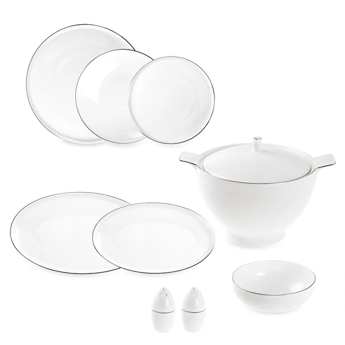 Jumbo Bianca Platin 57 Parça 12 Kişilik Yemek Takımı