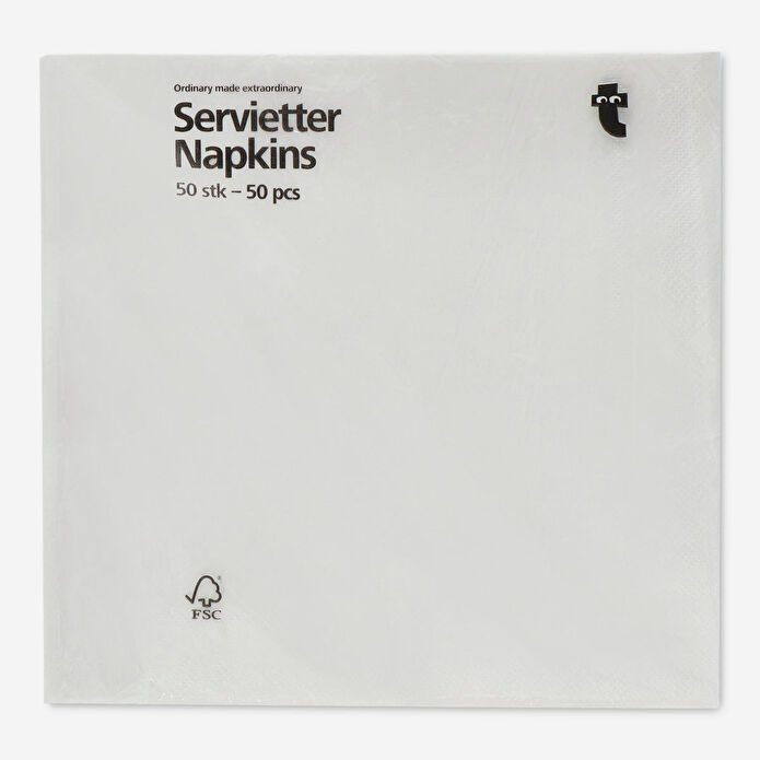 Flying Tiger Copenhagen 50'li Beyaz Servis Peçetesi