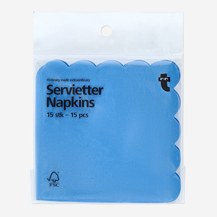 Flying Tiger Copenhagen 15'li Yuvarlak Kenarlı Mavi Peçete Seti