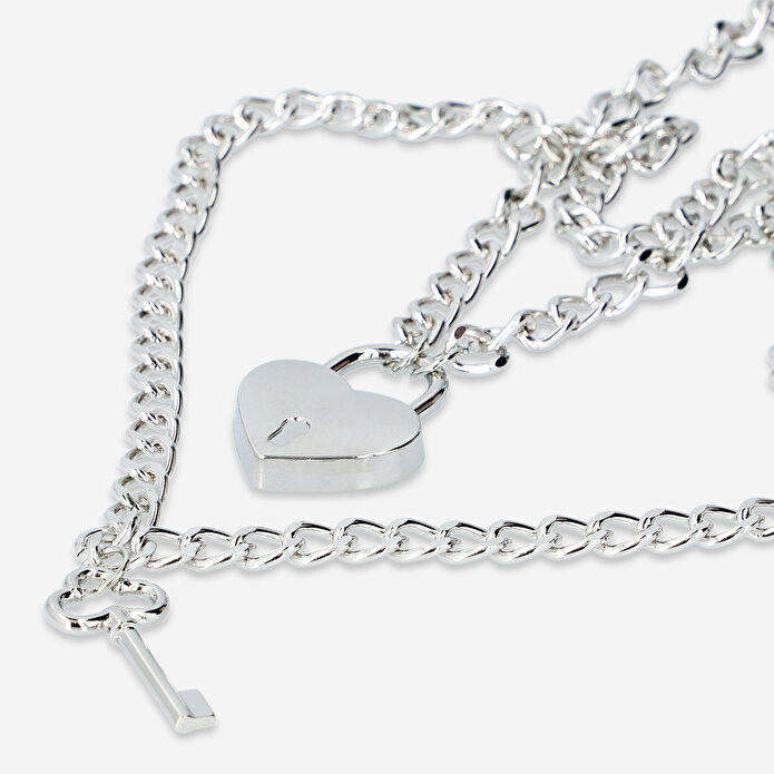 Flying Tiger Copenhagen Kalp Şeklinde Kilitli Zincir Kolye