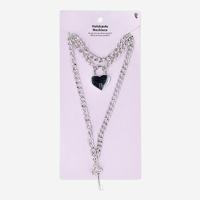 Flying Tiger Copenhagen Kalp Şeklinde Kilitli Zincir Kolye