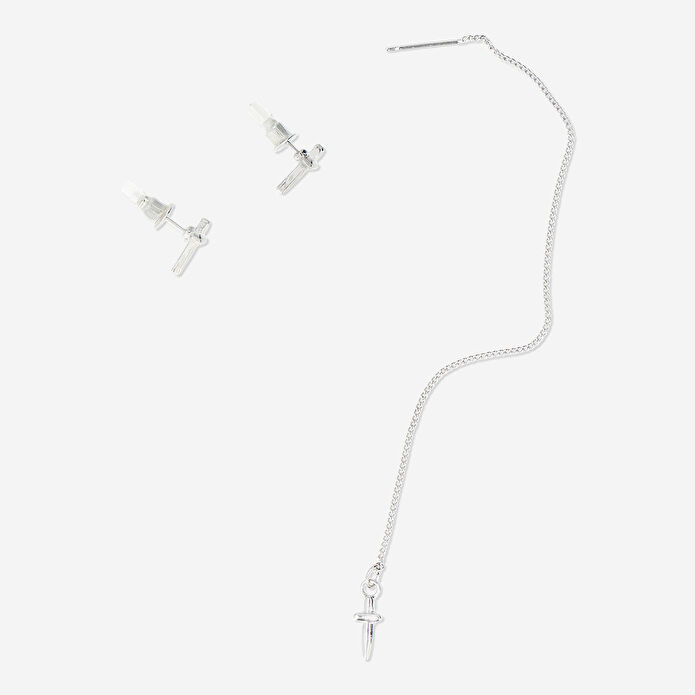 Flying Tiger Copenhagen Zincir Küpe ve 2'li Küçük Çivi Küpe Seti