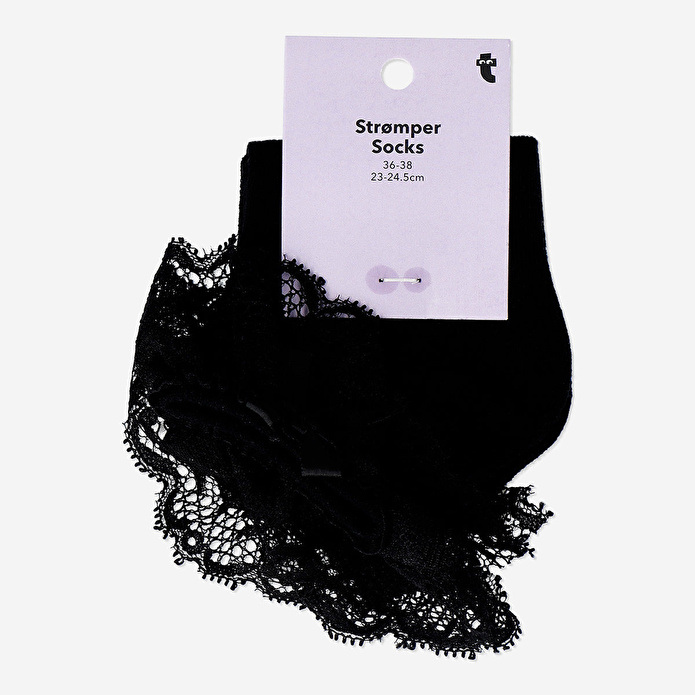 Flying Tiger Copenhagen Gotik Tasarımlı Siyah Çorap 36/38