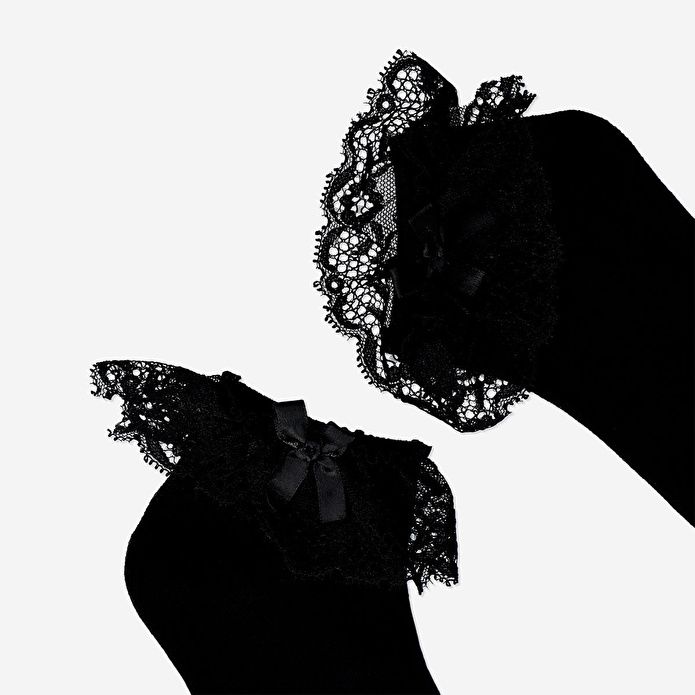 Flying Tiger Copenhagen Gotik Tasarımlı Siyah Çorap 39/41