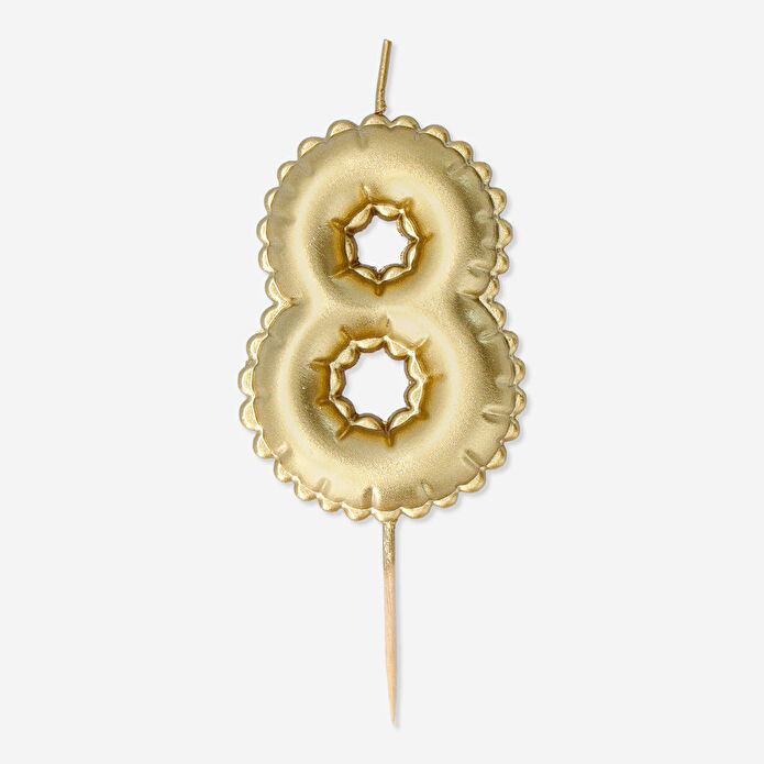 Flying Tiger Copenhagen 8 Numaralı Altın Rengi Pasta Mumu