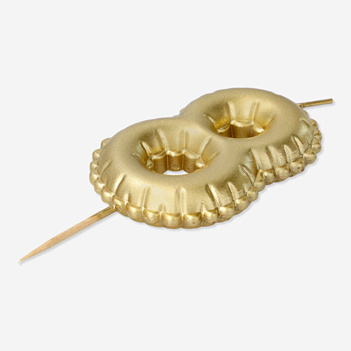 Flying Tiger Copenhagen 8 Numaralı Altın Rengi Pasta Mumu