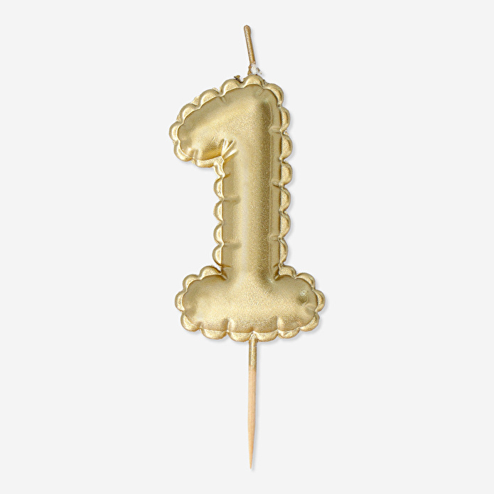Flying Tiger Copenhagen 1 Numaralı Altın Rengi Pasta Mumu