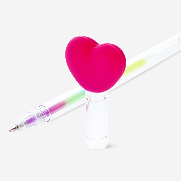 Flying Tiger Copenhagen Çok Renkli ve Kalpli Jel Kalem