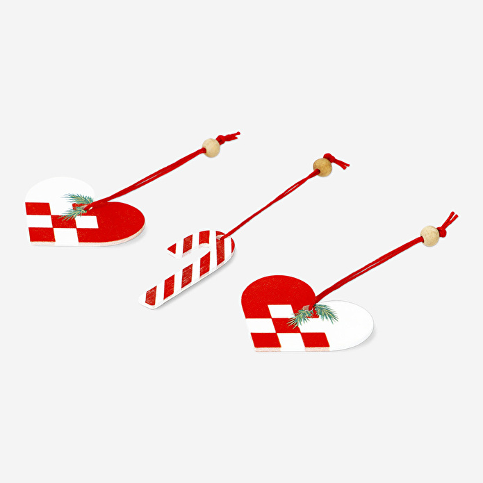 Flying Tiger Copenhagen Kalp ve Şeker Kamışı Şekilli Yılbaşı Süsü Seti