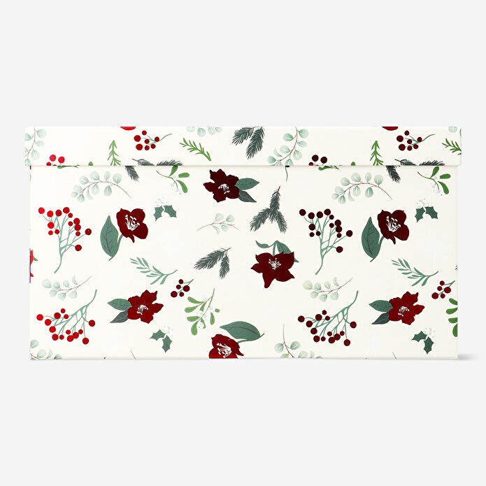 Flying Tiger Copenhagen Yılbaşı Çiçekleri Desenli Büyük Boy Hediye Kutusu