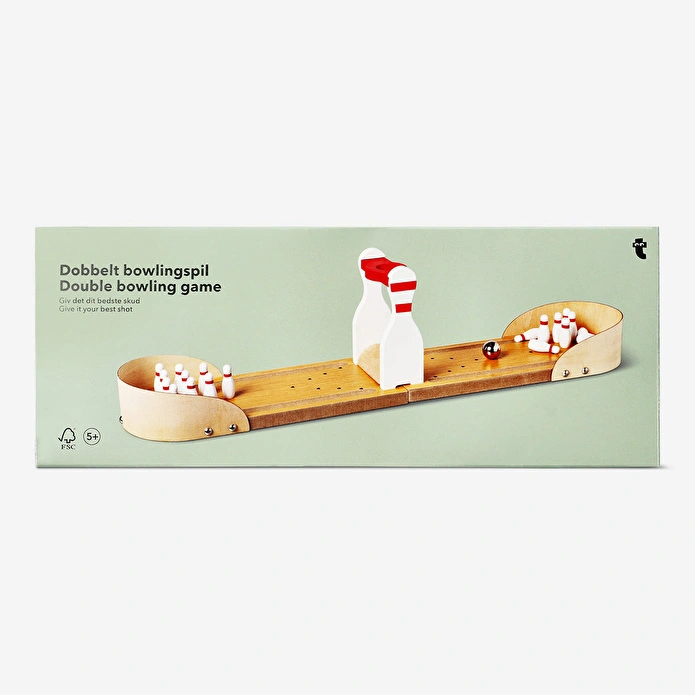 Flying Tiger Copenhagen Çift Taraflı Mini Ahşap Bowling Seti