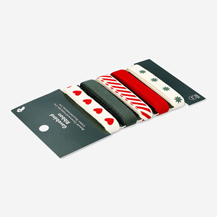 Flying Tiger Copenhagen 5'li Yılbaşı Temalı Kırmızı Yeşil Beyaz Pamuklu Kurdele Seti