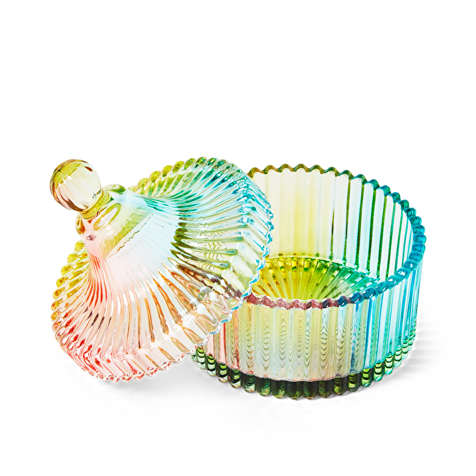 Flying Tiger Copenhagen Gökkuşağı Renkli Kapaklı Cam Kavanoz