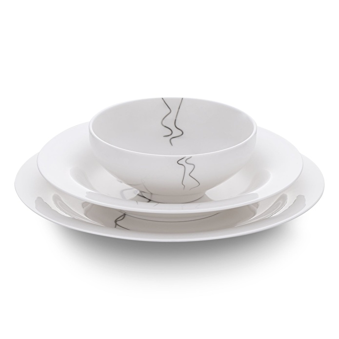 Jumbo Efect Platin 60 Parça 12 Kişilik Platin Yemek Takımı