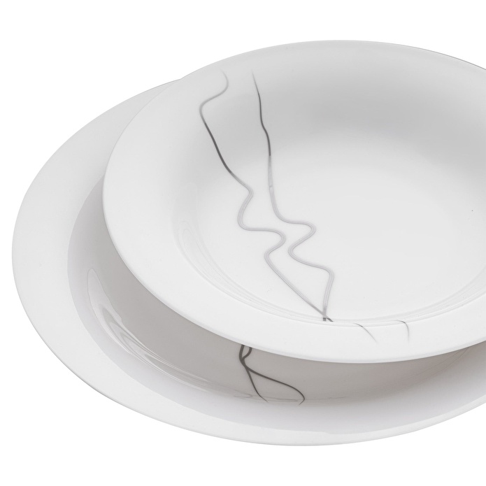 Jumbo Efect Platin 60 Parça 12 Kişilik Platin Yemek Takımı