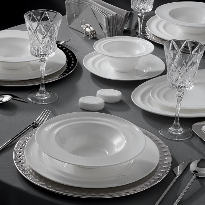 Jumbo Aqua Beyaz 58 Parça 12 Kişilik Yemek Takımı