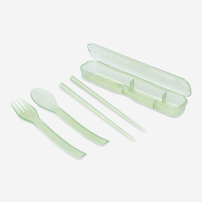 Flying Tiger Copenhagen Şeffaf Yeşil Çatal Kaşık Chopstick Seti
