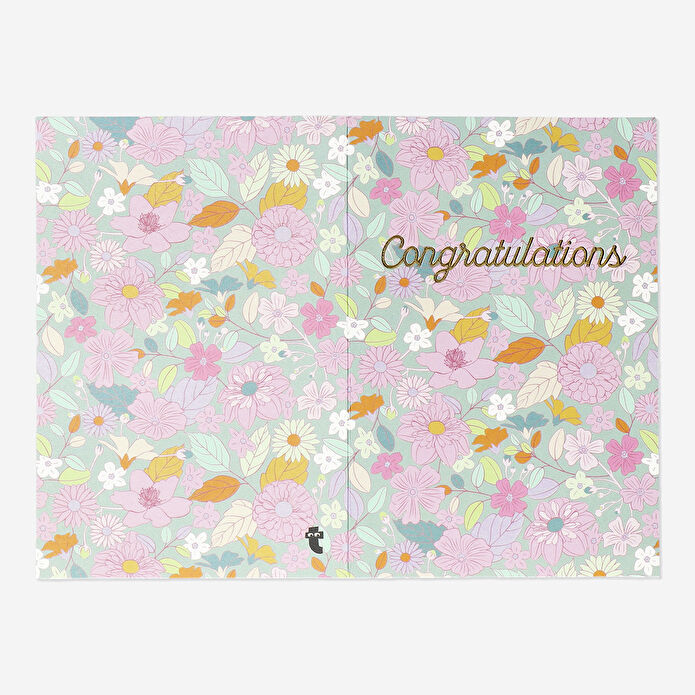 Flying Tiger Copenhagen Pembe Çiçek Desenli Tebrik Kartı