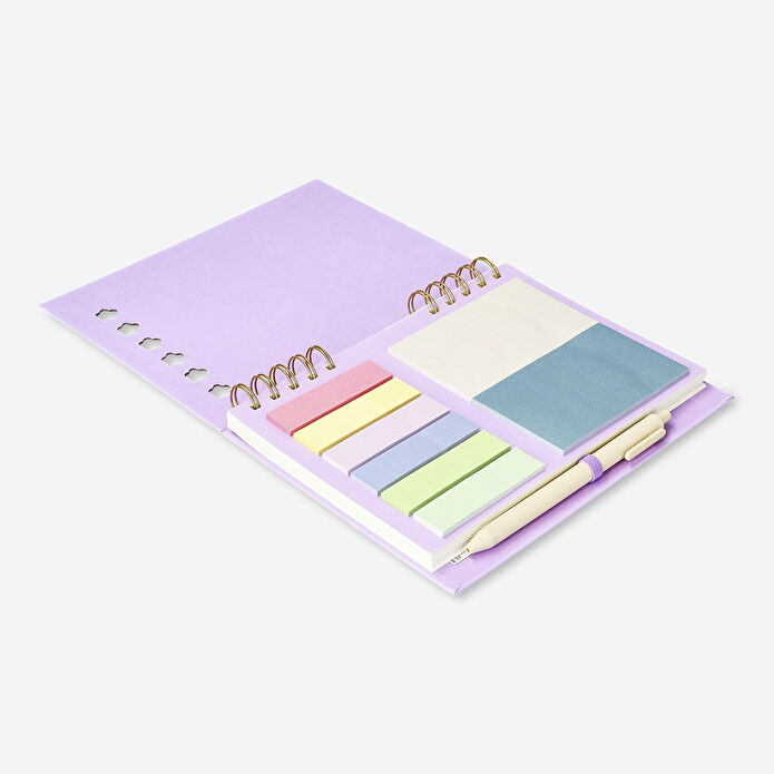 Flying Tiger Copenhagen Kalemli ve Yapışkan Notlu Yeşil Çizgili Defter