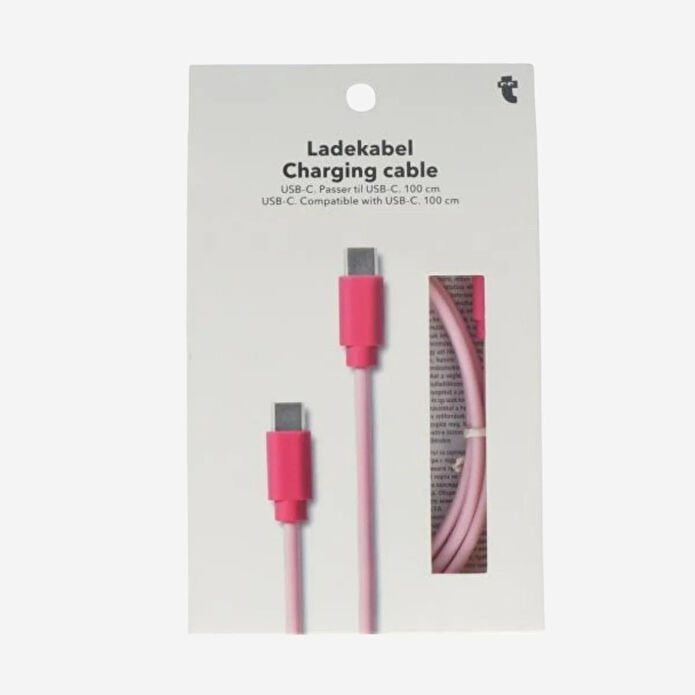 Flying Tiger Copenhagen Pembe USB-C Şarj Kablosu 100 cm
