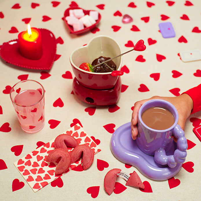 Flying Tiger Copenhagen Kalp Kulplu Kapaklı Seramik Kupa 300 ml