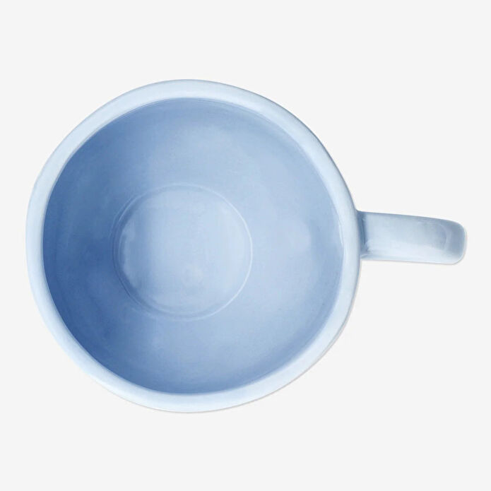 Flying Tiger Copenhagen Beyaz Çiçek Desenli Mavi Kupa 400 ml