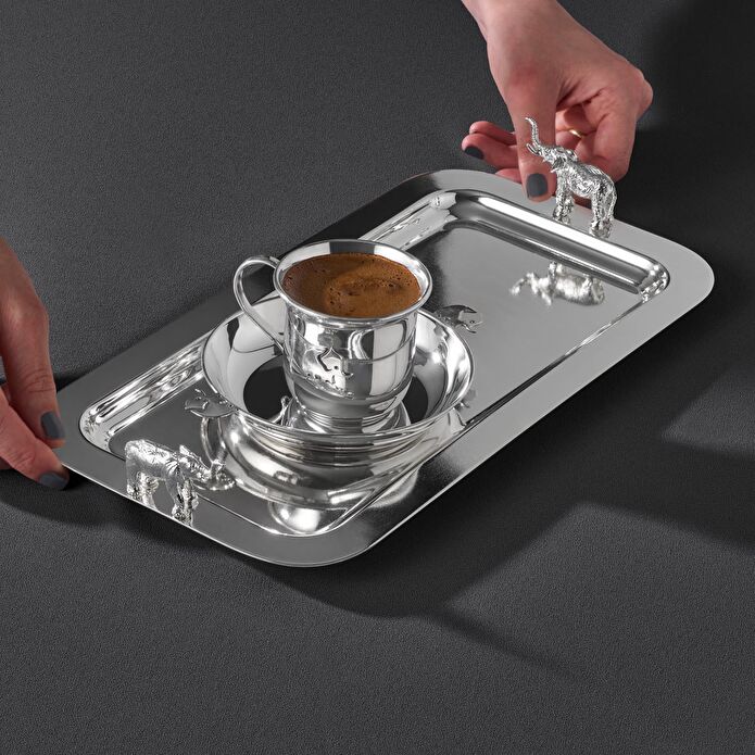 Jumbo Ganesha Gümüş Tepsi 16,5X32