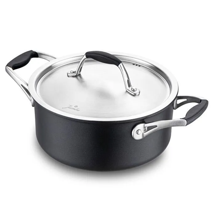 Jumbo New Moment Diamond İndüksiyon Tabanlı Siyah Derin Tencere 20 cm
