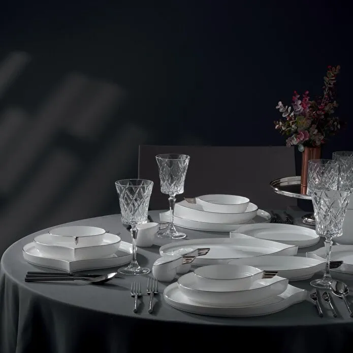 Jumbo Goddess Platin 61 Parça 12 Kişilik Yemek Takımı