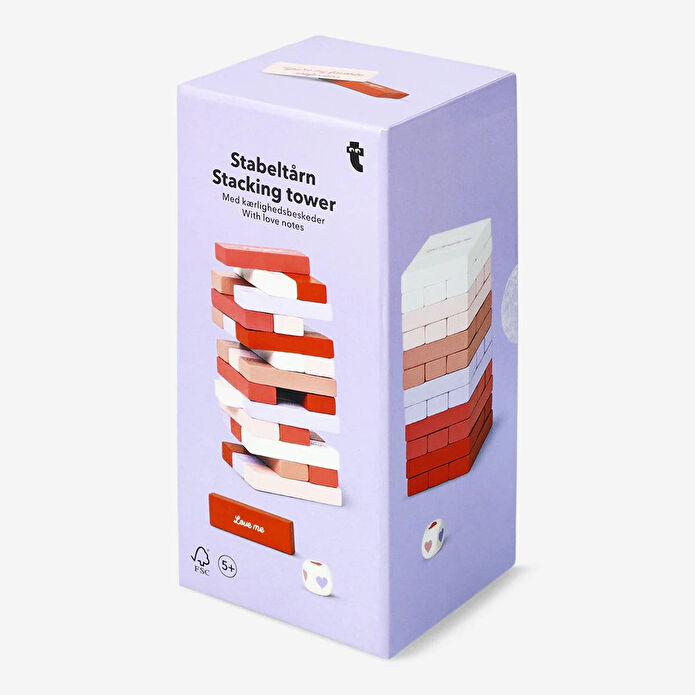 Flying Tiger Copenhagen Pembe Ahşap Blok Dizme Oyunu