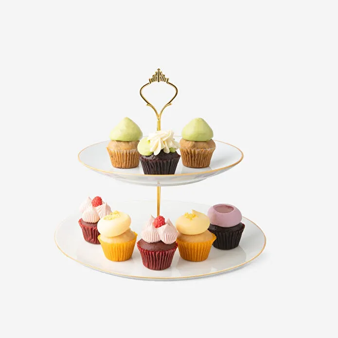 Flying Tiger Copenhagen Gold Detaylı 2 Katlı Servislik