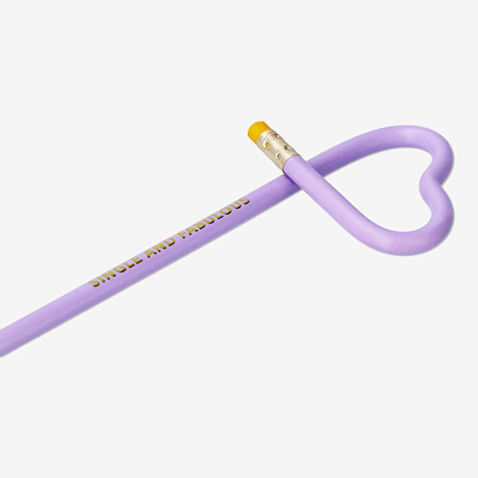 Flying Tiger Copenhagen Kalp Şekilli Mor Kurşun Kalem 17 cm