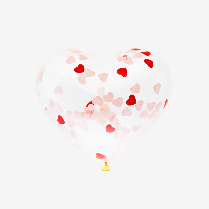 Flying Tiger Copenhagen 6'lı Konfetili Kalp Şekilli Şeffaf Balon