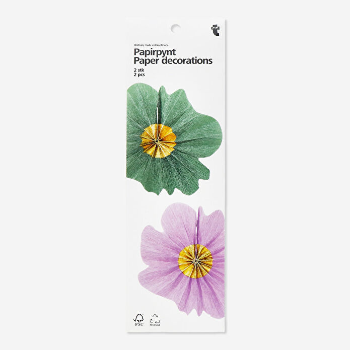 Flying Tiger Copenhagen 2'li Kağıt Çiçek Duvar Süsü