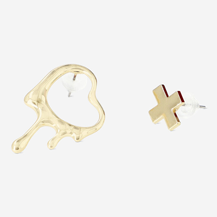 Flying Tiger Copenhagen Gold Kalpli 4'lü Küpe Seti