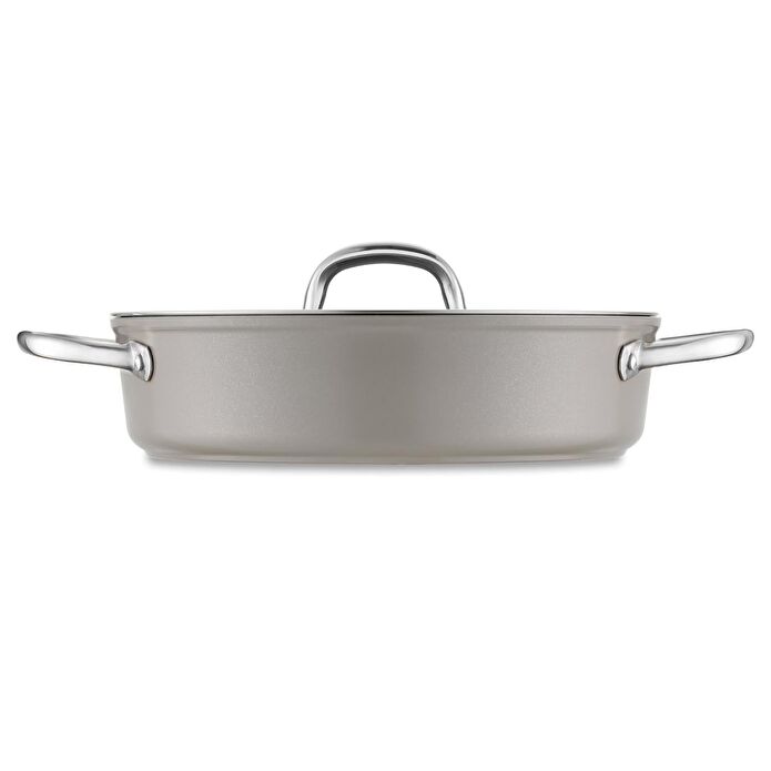 Jumbo Swiss Crystal Bej İndüksiyon Tabanlı Basık Tencere 26 cm