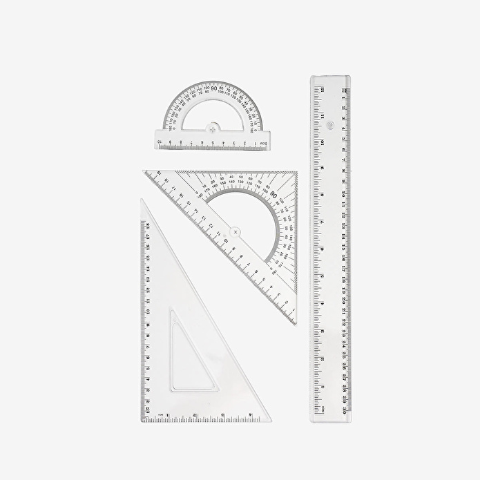 Flying Tiger Copenhagen 4'lü Şeffaf Cetvel Seti