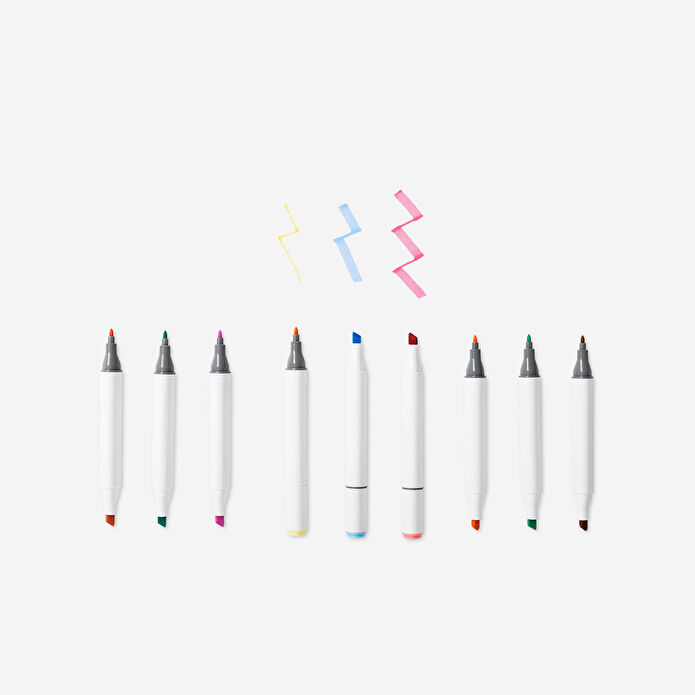 Flying Tiger Copenhagen 12'li Çift Uçlu Pastel Keçeli Kalem Seti