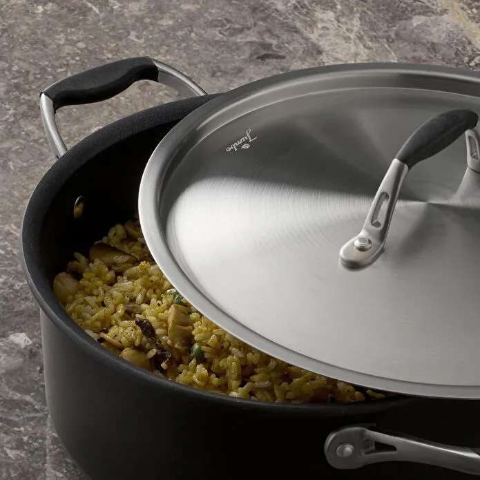 Jumbo New Moment Diamond İndüksiyon Tabanlı Siyah Derin Tencere 24 cm