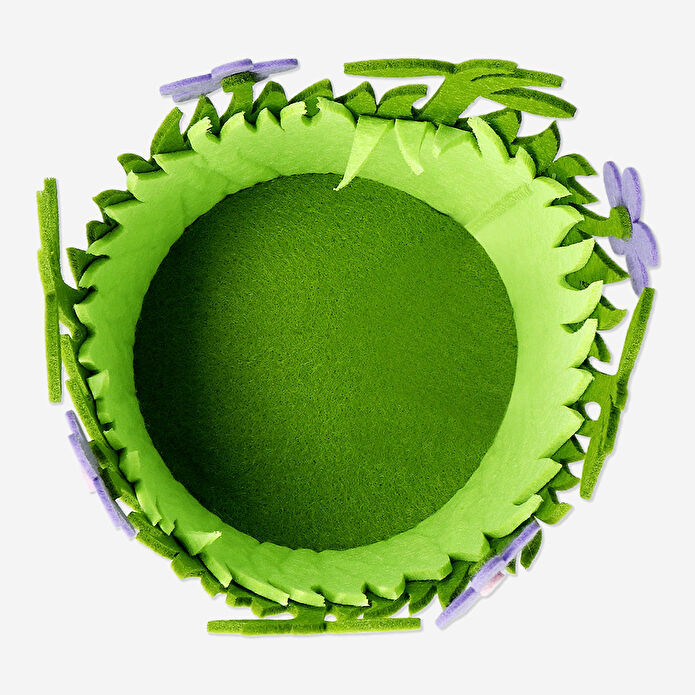 Flying Tiger Copenhagen Mor Çiçekli Yeşil Küçük Keçe Sepet