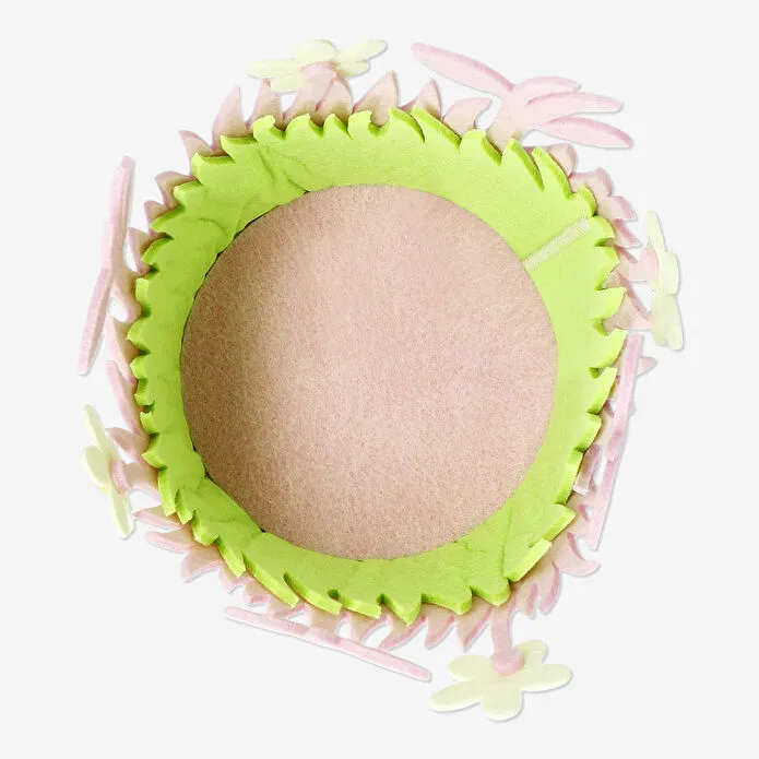 Flying Tiger Copenhagen Beyaz Çiçekli Pembe Orta Keçe Sepet