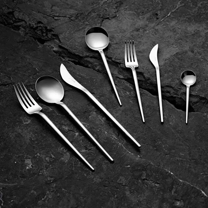 Jumbo 4400 Fallen 84 Parça 12 Kişilik Çelik Çatal Kaşık Bıçak Takımı