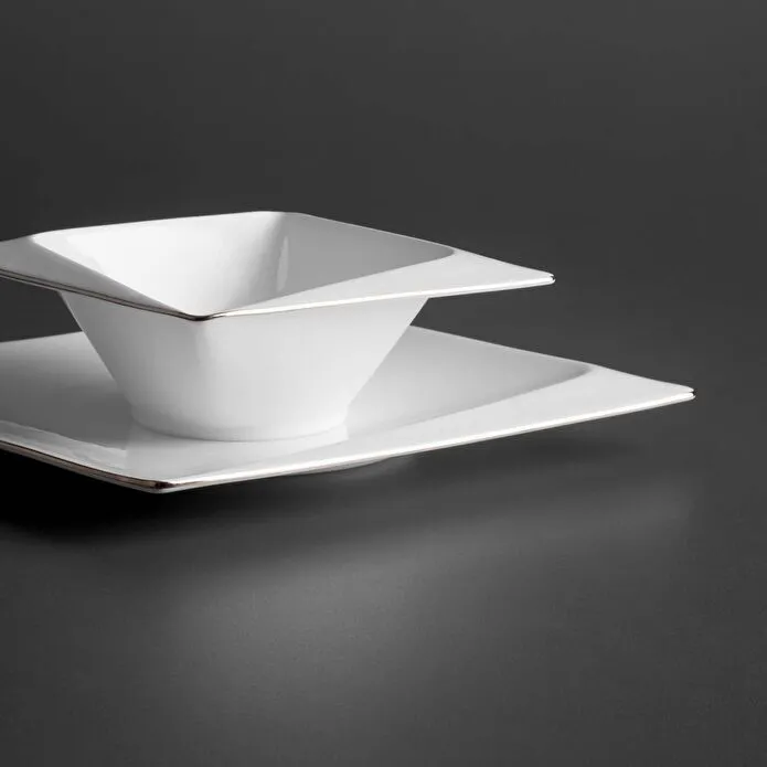 Jumbo Fold Platin 58 Parça 12 Kişilik Kare Yemek Takımı