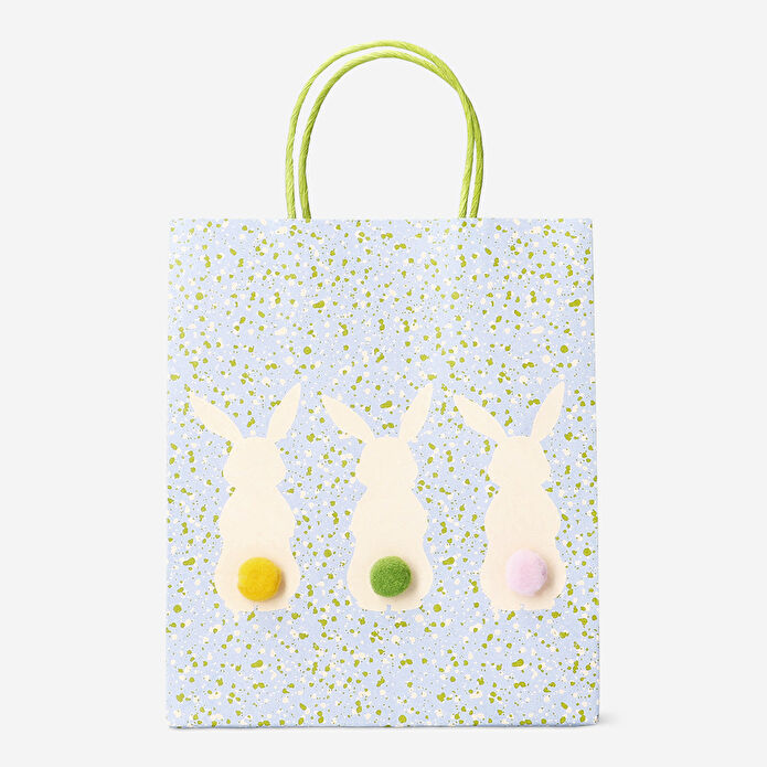 Flying Tiger Copenhagen Ponponlu Tavşan Desenli Hediye Çantası 19,5 cm x 23 cm