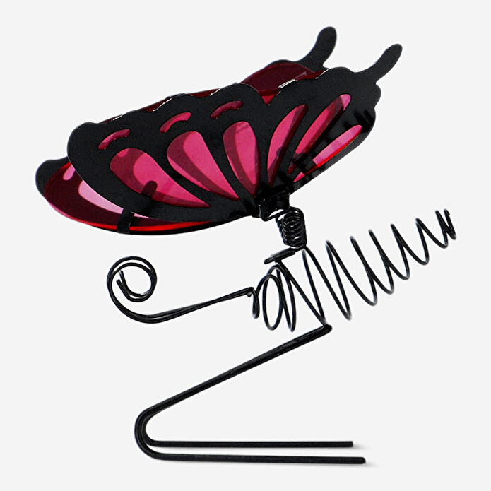 Flying Tiger Copenhagen Pembe Metal Kelebek Şeklinde Saksı Süsü