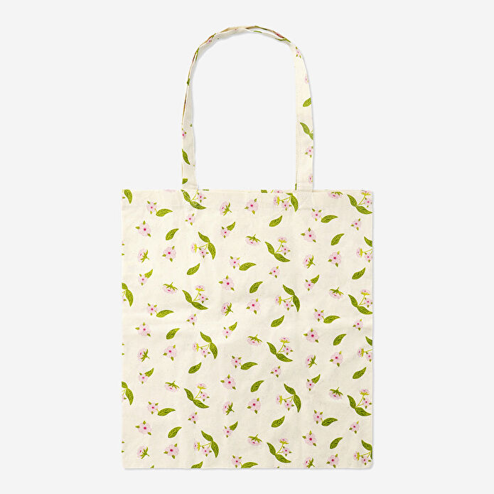 Flying Tiger Copenhagen Kiraz Çiçeği Desenli Pembe Bez Çanta