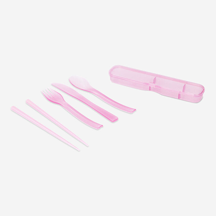 Flying Tiger Copenhagen Pembe Taşınabilir Çatal Kaşık Bıçak Seti