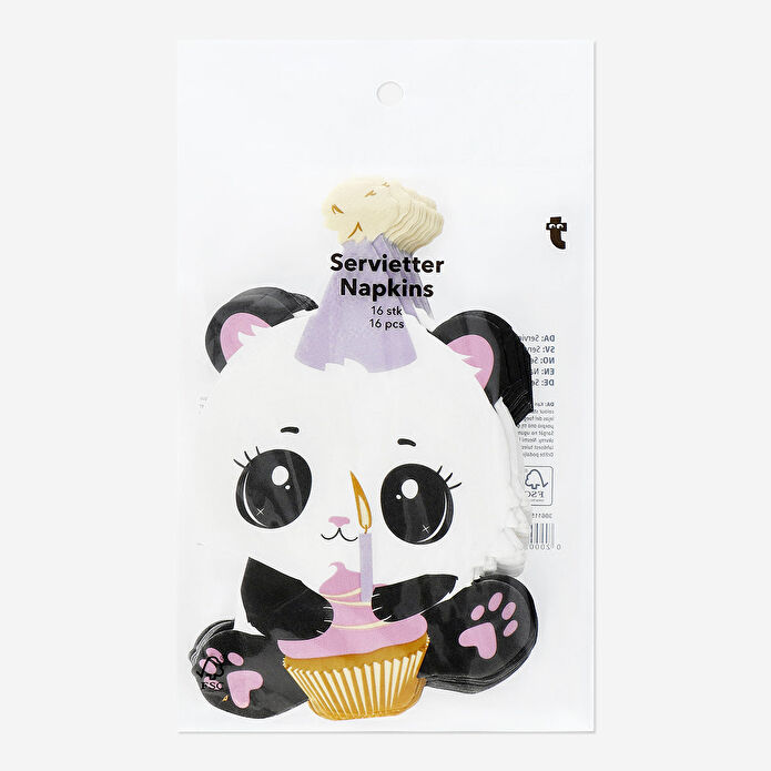 Flying Tiger Copenhagen 16'lı Beyaz Panda Şeklinde Kağıt Peçete