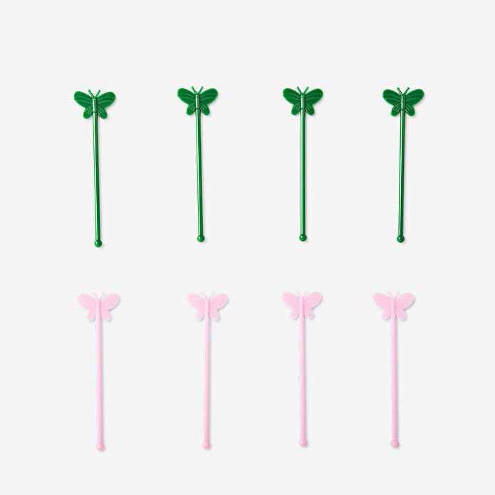 Flying Tiger Copenhagen 8'li Kelebek Şekilli Kokteyl Karıştırıcı Seti